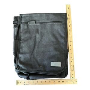 Canvas laptop messenger bag black New